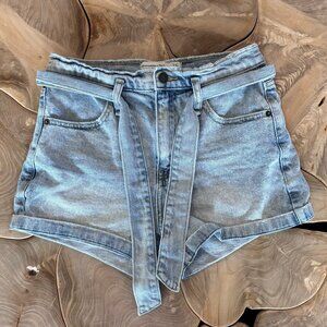 Abercrombie & Fitch High Rise Belted Denim Shorts | Size 25/0R | Women's Casual
